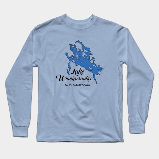 Lake Winnipesaukee New Hampshire (Blue) Long Sleeve T-Shirt by ACGraphics